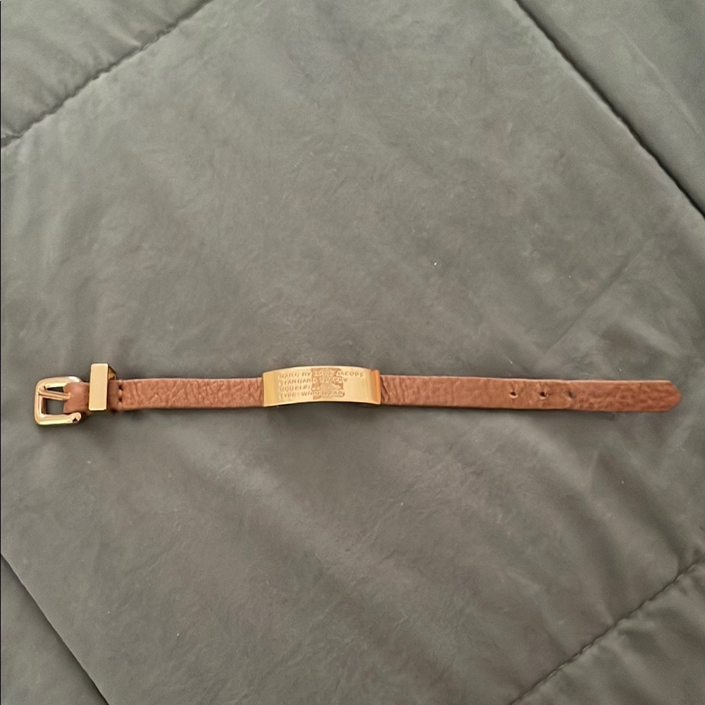 Marc By Marc Jacobs Brown and Rose Gold Leather Bracelet